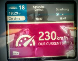 High speed train from Karlsruhe to Strasbourg